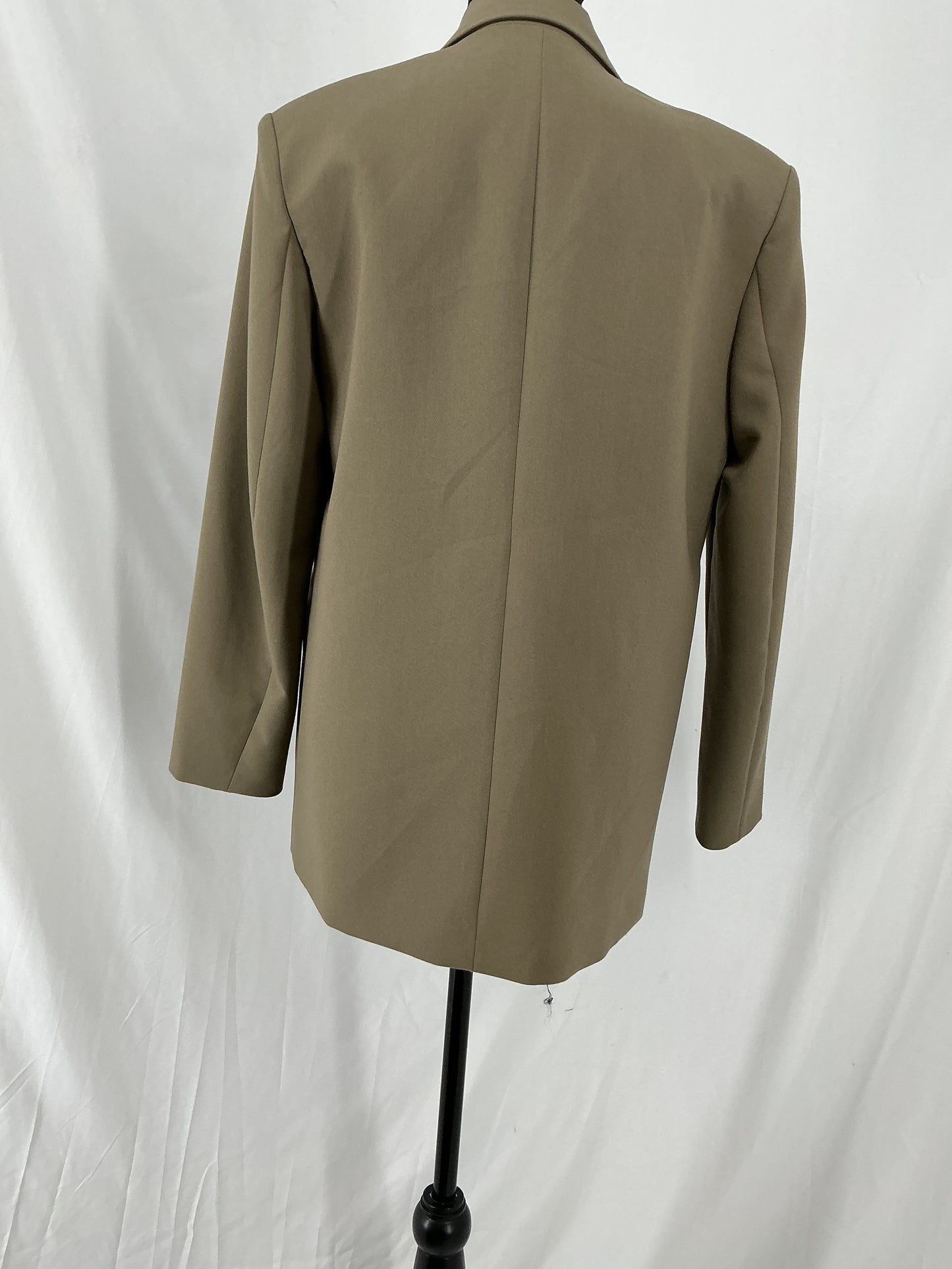 ZARA Minimalist Taupe Double Breasted Oversized Blazer Size S