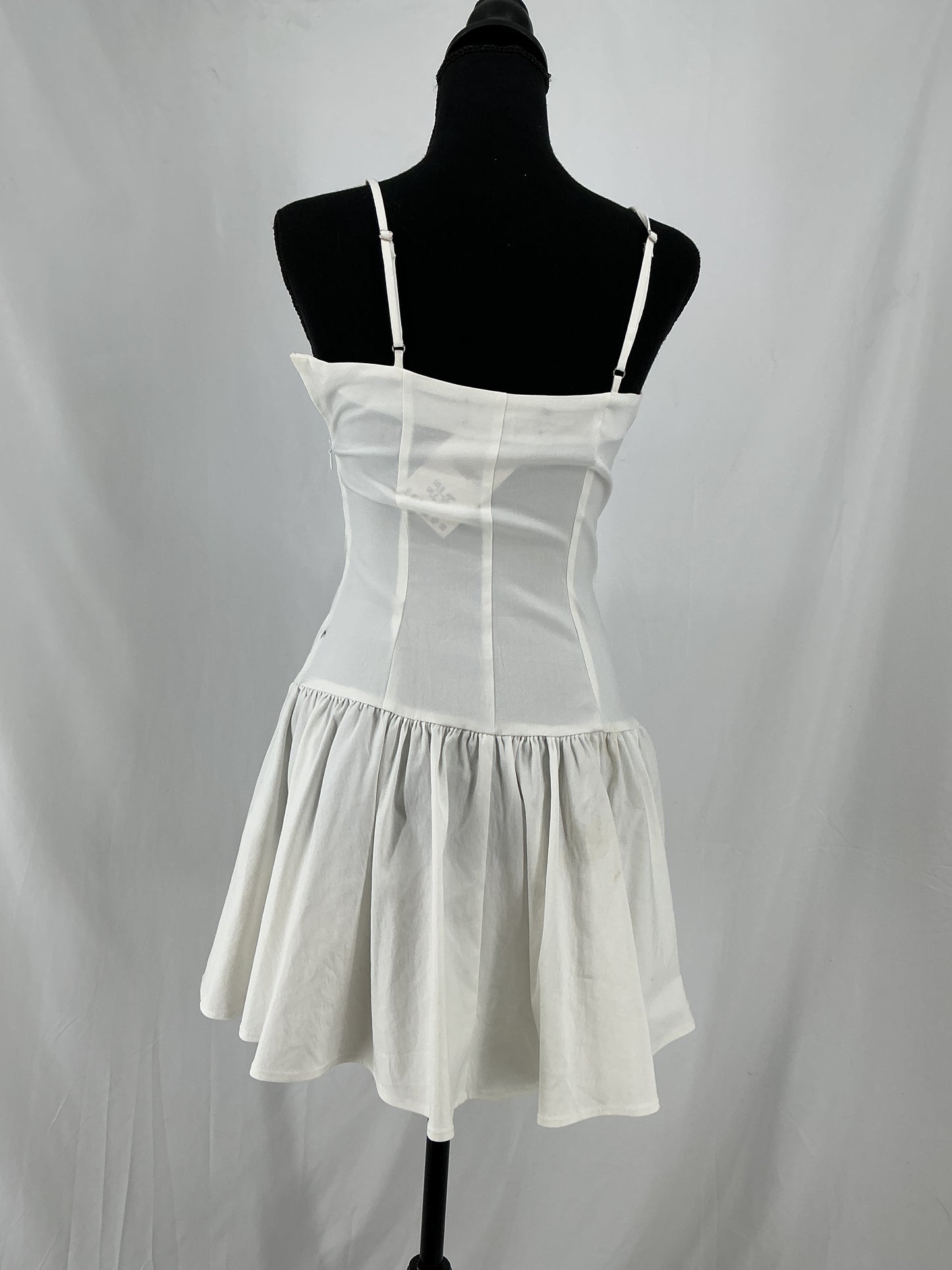ZARA White Lace-Trim Bustier Mini Dress Size S