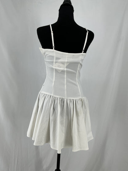 ZARA White Lace-Trim Bustier Mini Dress Size S
