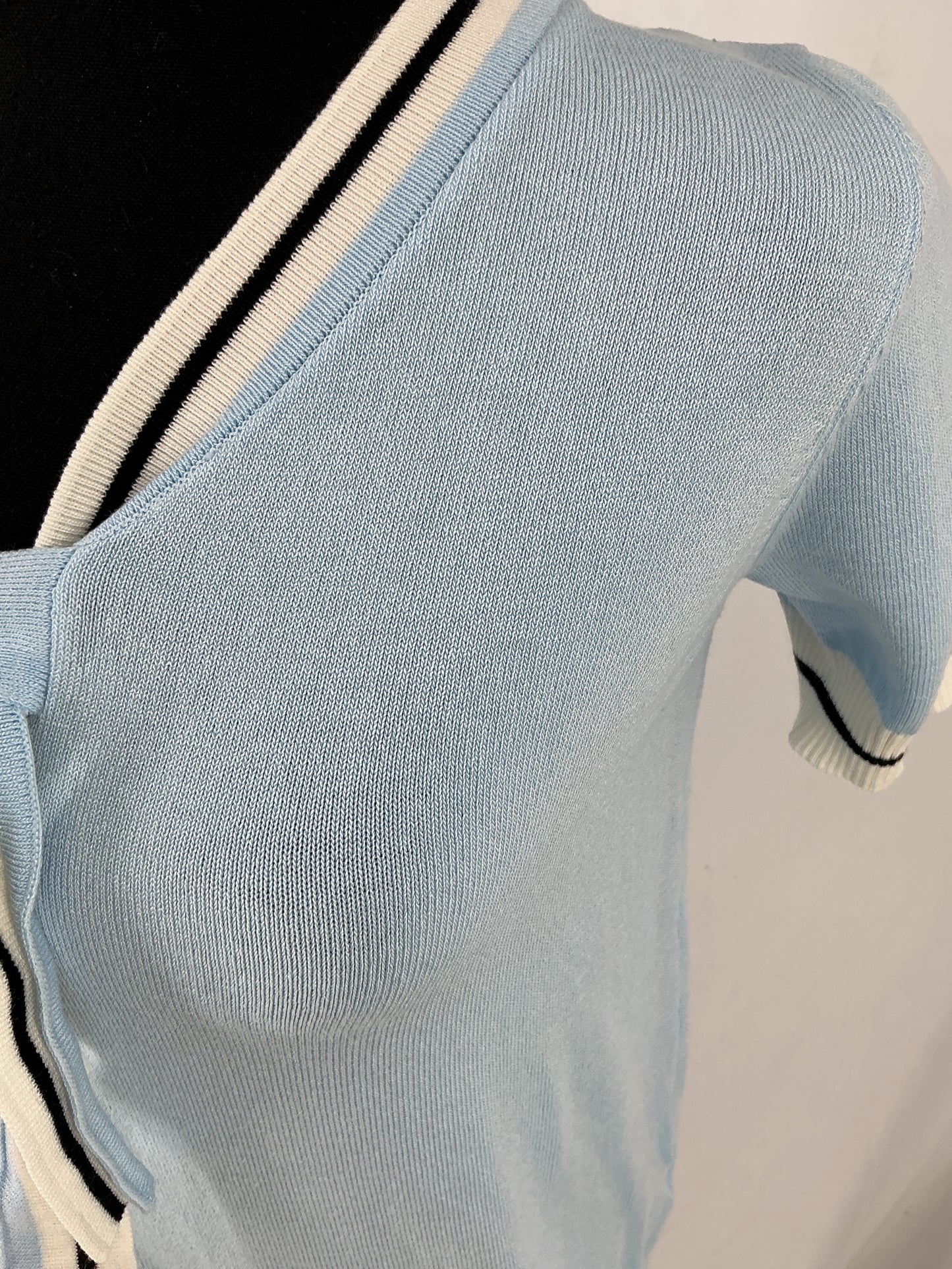 IBSORGE Light Blue Tie-Front Knit Top Size S