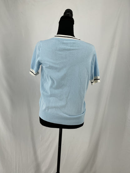 IBSORGE Light Blue Tie-Front Knit Top Size S