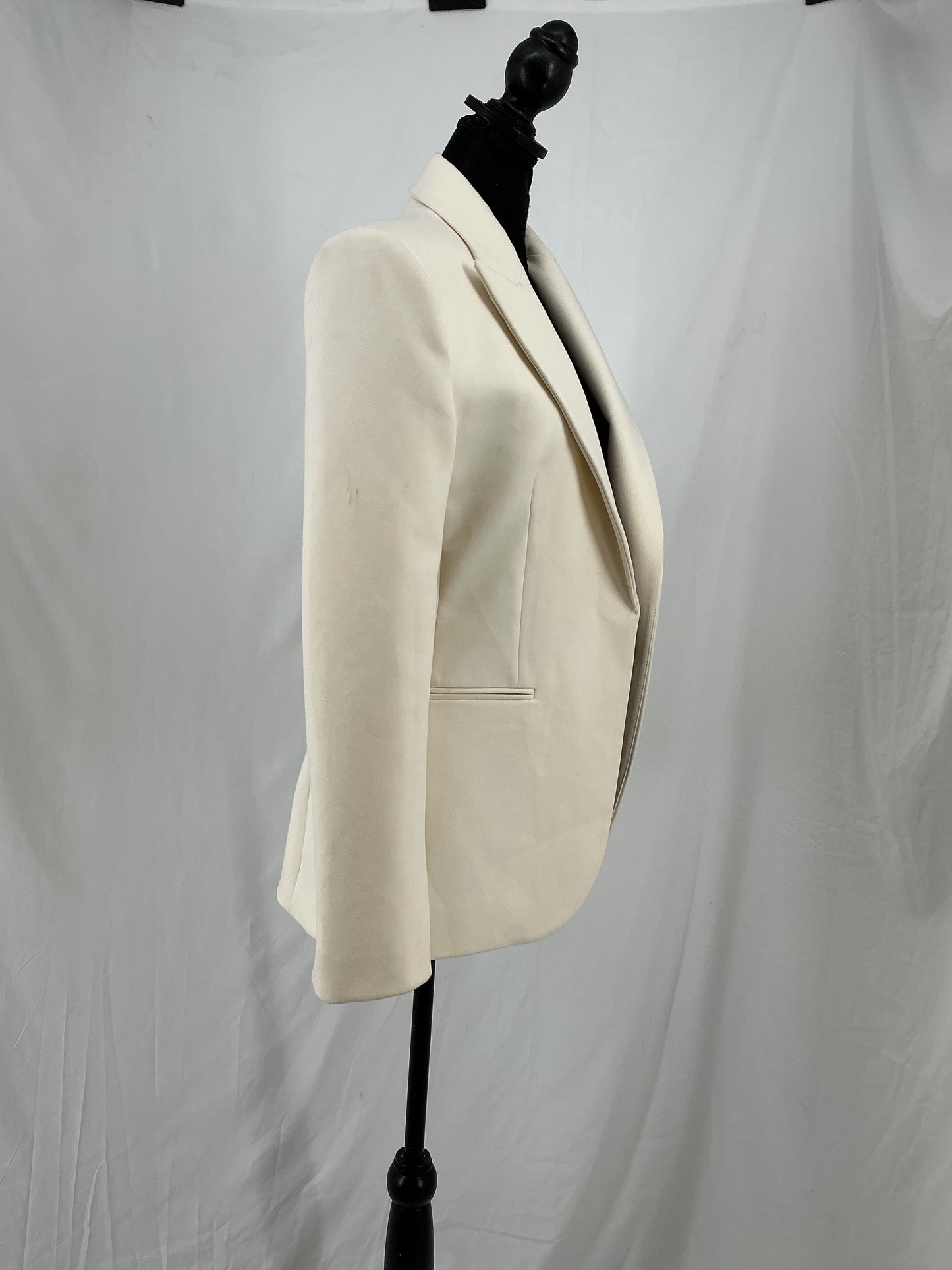 Ivory Tailored Single-Button Blazer Size S