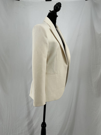 Ivory Tailored Single-Button Blazer Size S