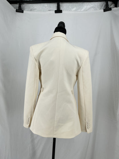 Ivory Tailored Single-Button Blazer Size S