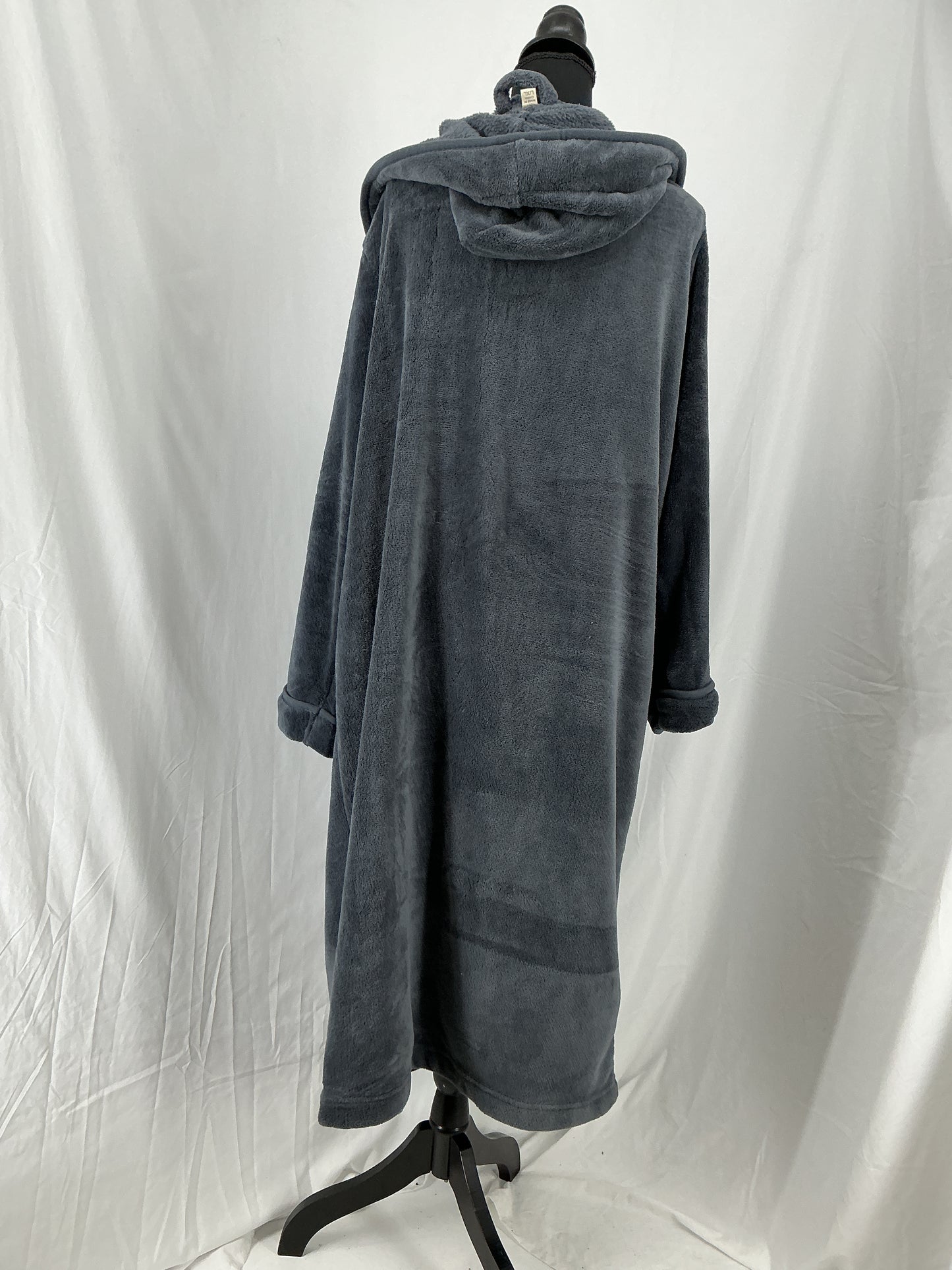 Dark Gray Fleece Hooded Robe Size L/XL