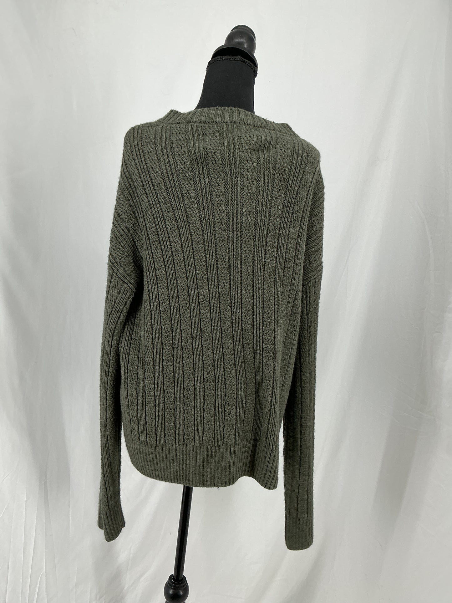 ZARA Olive Green Chunky Knit Cardigan Size L