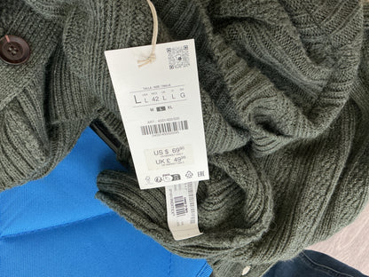 ZARA Olive Green Chunky Knit Cardigan Size L