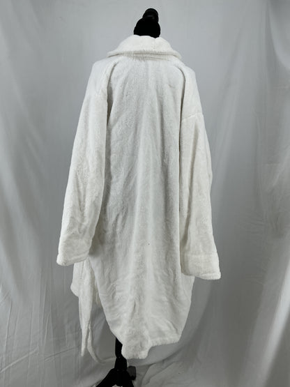 White Plush Bathrobe Size L/XL