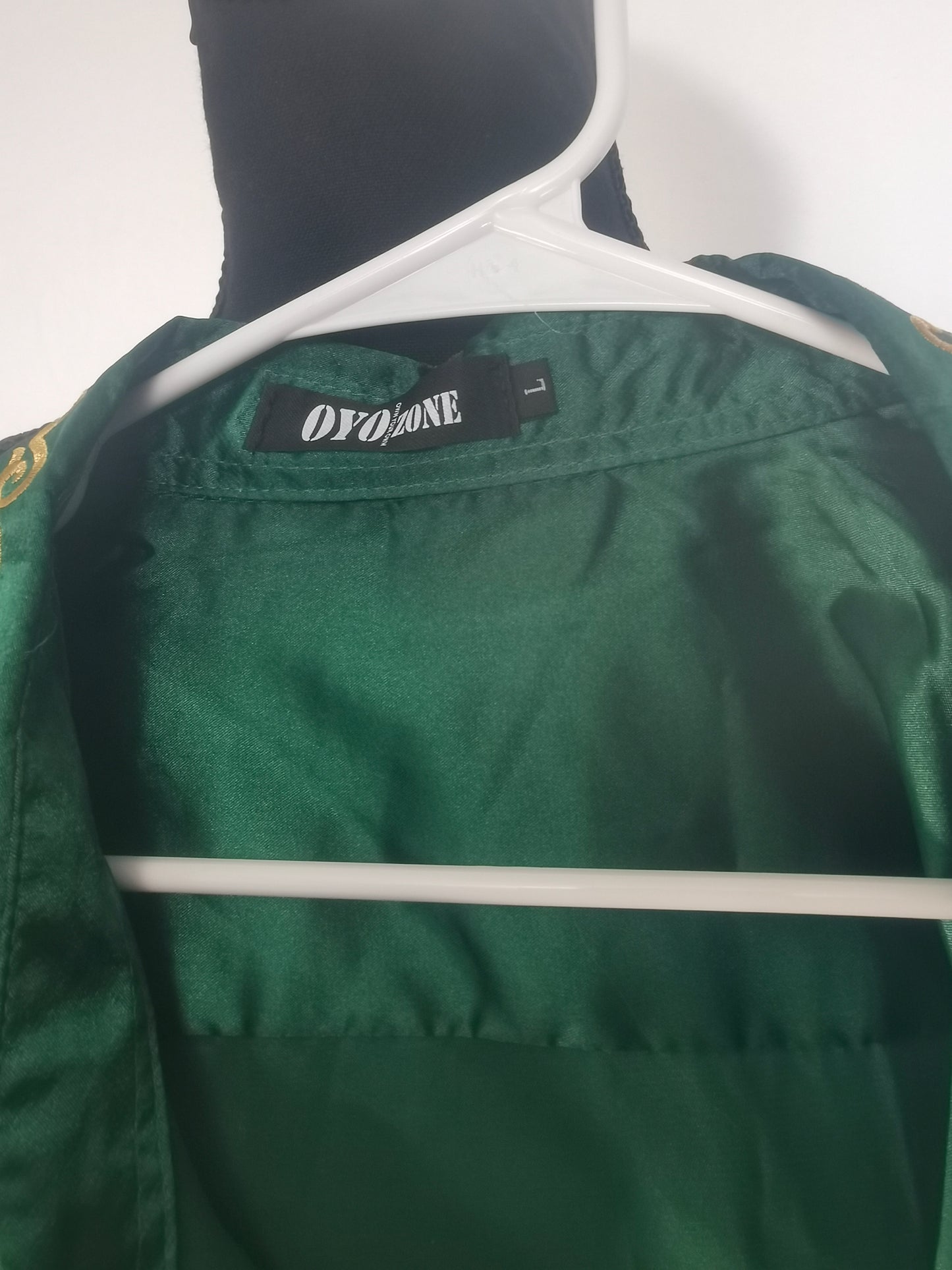 Men's Luxury Satin Dress Shirt Shiny Embroidery Silk Long Sleeve Button Up Shirts Prom Wedding Party ShirtSize L