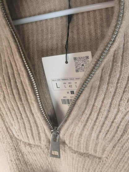 ZARA Brushed Mock Turtleneck Sweater Size L