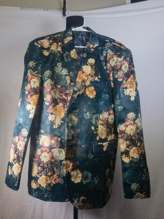 Men's colorblock suit, long sleeve, Mens Printed Blazer Jacket Sports Coat size 36