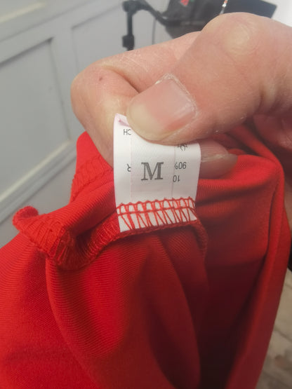 Women's red dress, long sleeves, size M