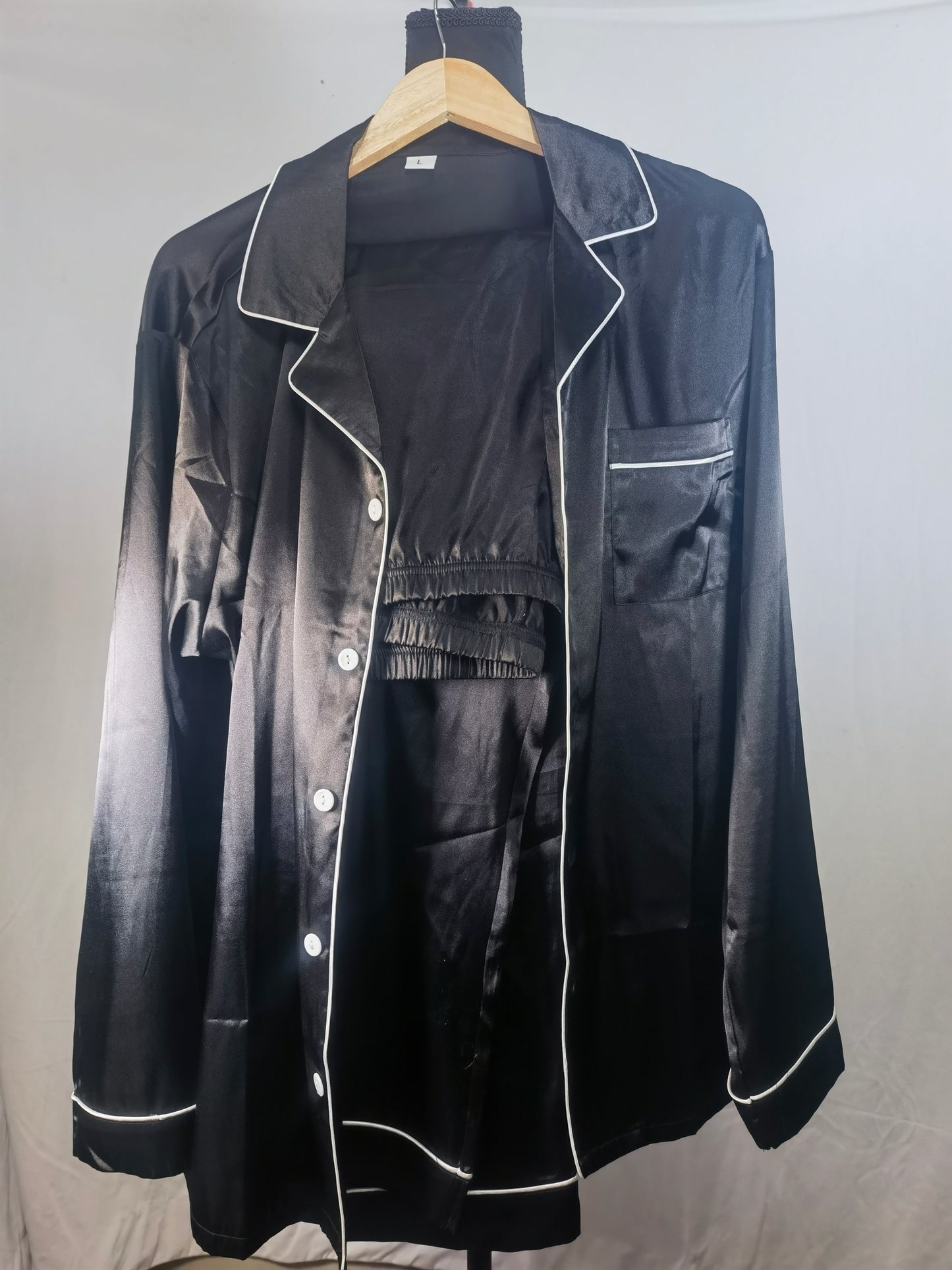 Orose Silk Pajamas For Women Two Piece Silk Pj Set Female Long Sleeve Real Mulberry Silk Sleepwear Size L