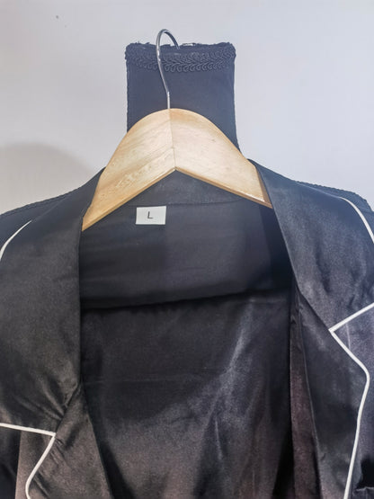 Orose Silk Pajamas For Women Two Piece Silk Pj Set Female Long Sleeve Real Mulberry Silk Sleepwear Size L