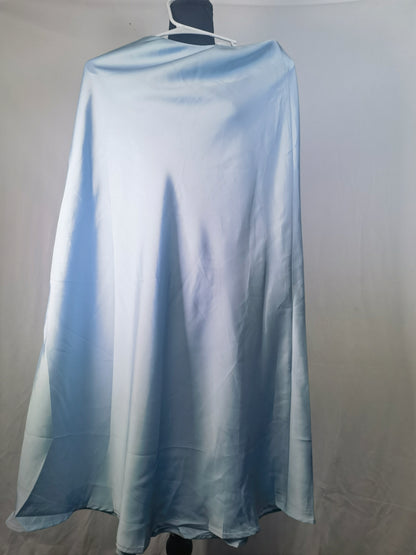 Women Solid Satin Midi Skirt Vintage Side Zipper Office Ladies Elegant Chic A-Line Skirts Size S