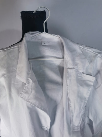 White Lab Coats for Women and Men Unisex Labcoat Professional Lab Coat for Women, Full Sleeve Cotton Long Medical Coat Size M