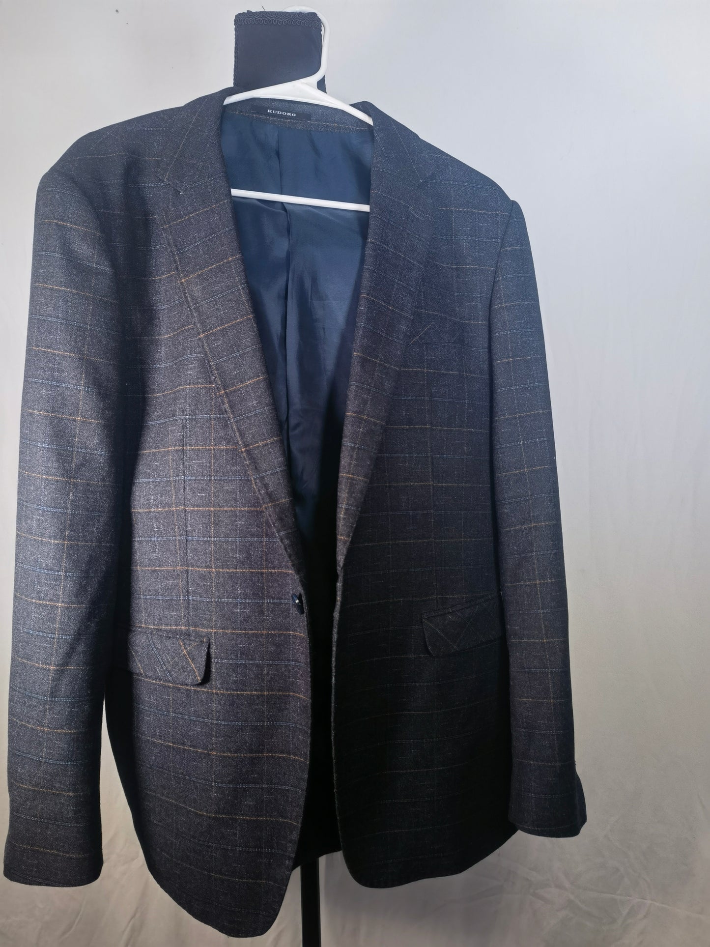 Men Suit Coat Plaid Slim Lapel Blazer Business Casual Wedding Party Dress Tops, size M