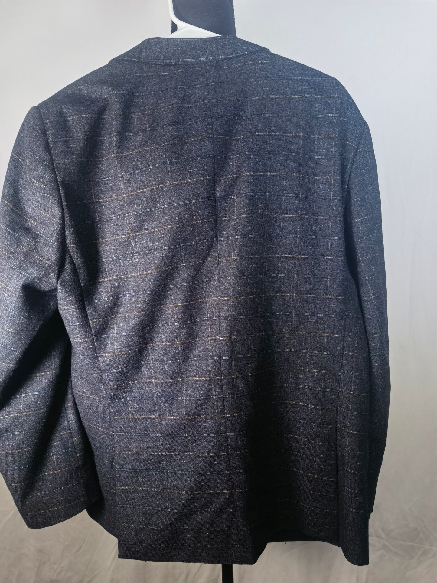 Men Suit Coat Plaid Slim Lapel Blazer Business Casual Wedding Party Dress Tops, size M