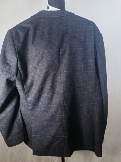 Men Suit Coat Plaid Slim Lapel Blazer Business Casual Wedding Party Dress Tops, size M