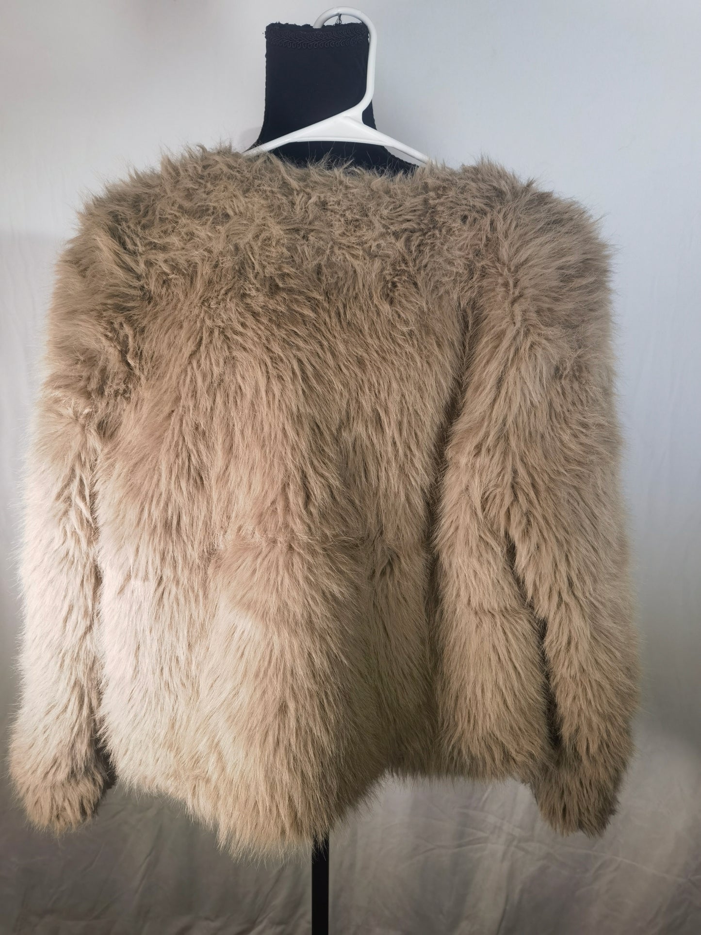 PRETTYGARDEN Women's 2025 Winter Coats Fleece Cropped Jacket Faux Fur Long Sleeve Pockets Shaggy Warm Outerwear Fall ClothesSize M