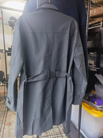 Pretifeel Mens Trench Coat Slim Fit Double Breasted Long Jacket Notched Lapel Belt Fall Windproof Coat Size Unavailable