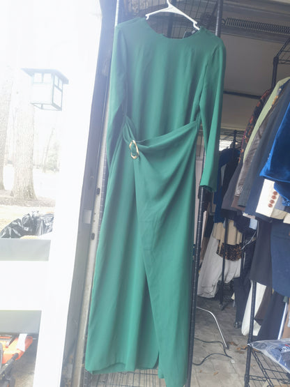 BUCKLED CREPE MIDI DRESS Size M