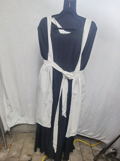 Abaowedding Womens American Pioneer Costume Dress Historical Modest Prairie Colonial Floral Dress Size S