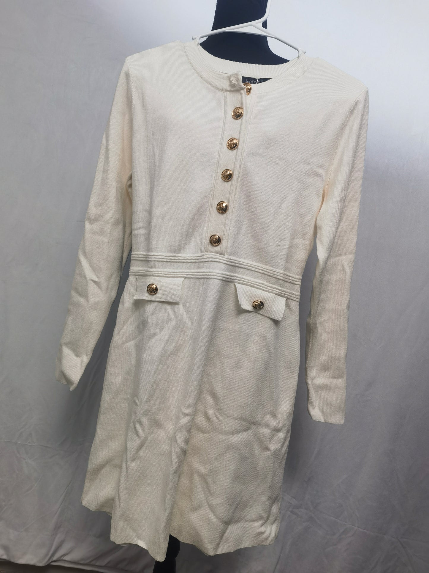 NENONA Women's 2025 Fall Sweater Dress Winter Long Sleeve Button Elegant Formal Party Mini Dresses Size S