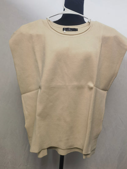 Women's Solid Sleeveless Vest Elegant High Neck Stretchable Cap Sleeve Knit Sweater Topss Size S