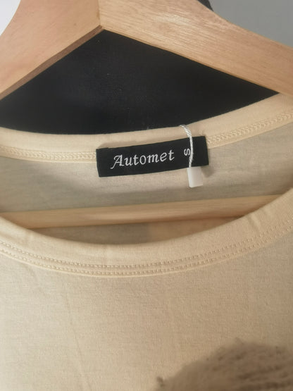 Long Sleeve T-Shirts Casual Fitted Crew Neck Cotton Shirt Loose Fit Size S