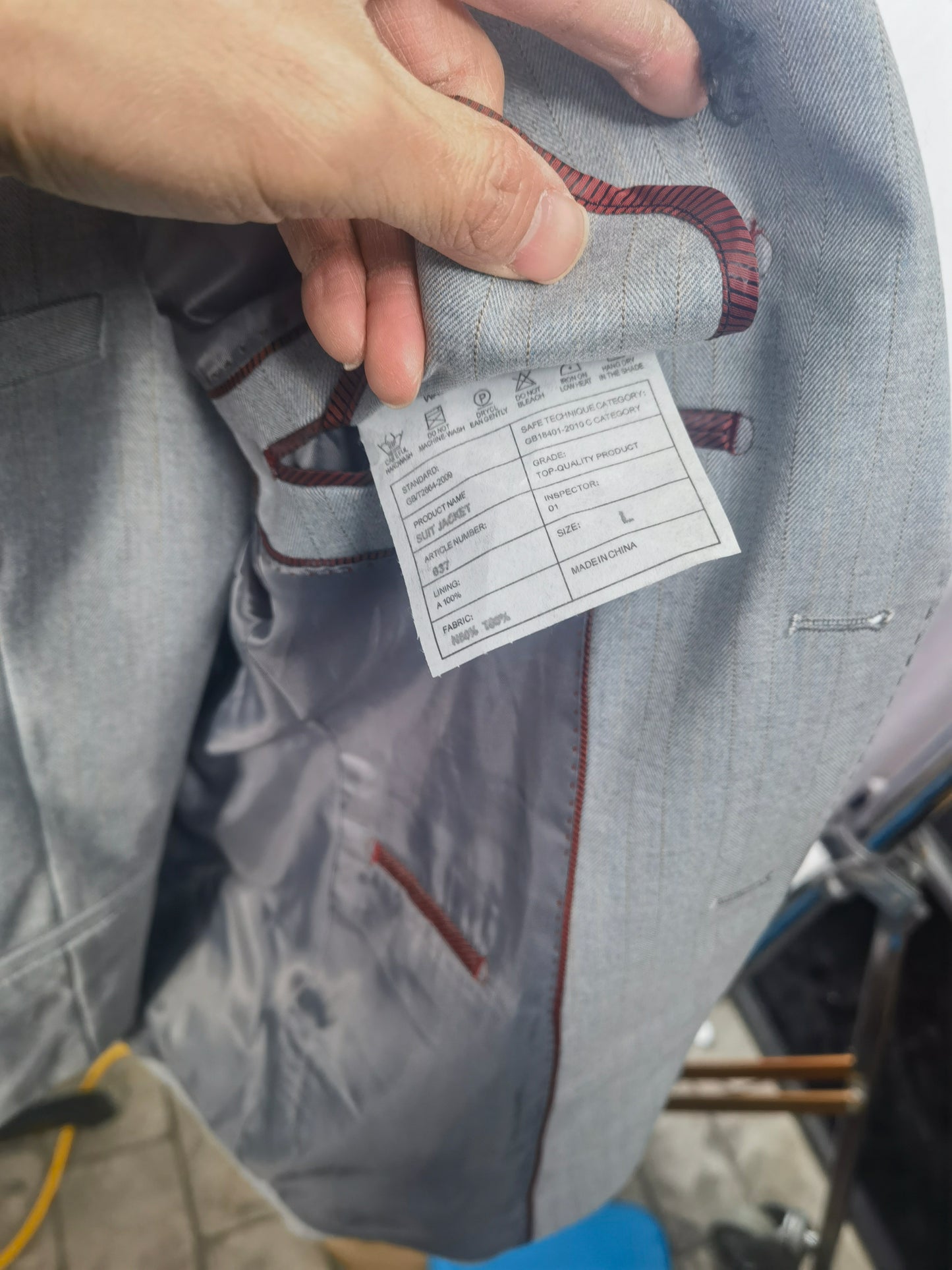 Men's grey suit trousers size L