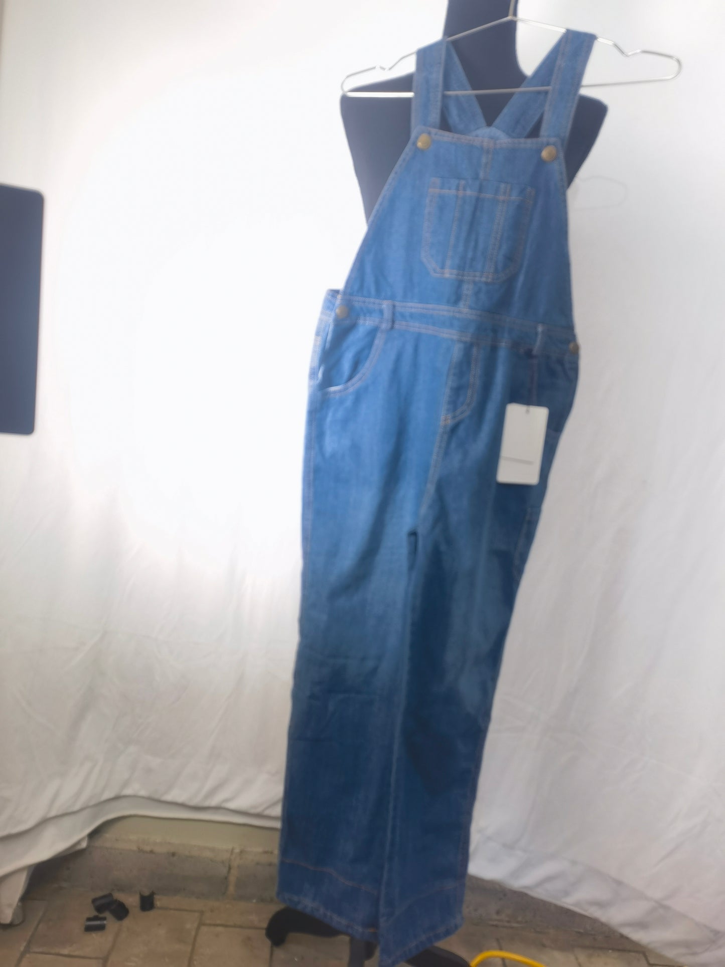 HISEA Boys' Denim Bib Overalls Size 4-16, Boys Youth Relaxed Fit Overall with Adjustable Straps and Convenient Tool Pockets Size 10