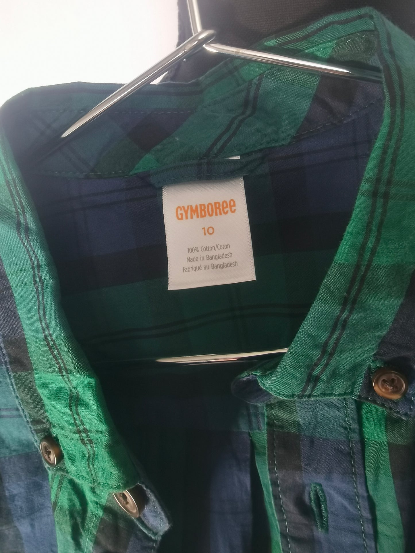 Mens Matching Family Plaid Poplin Button Up Shirt - All Dressed Up - greensize 10