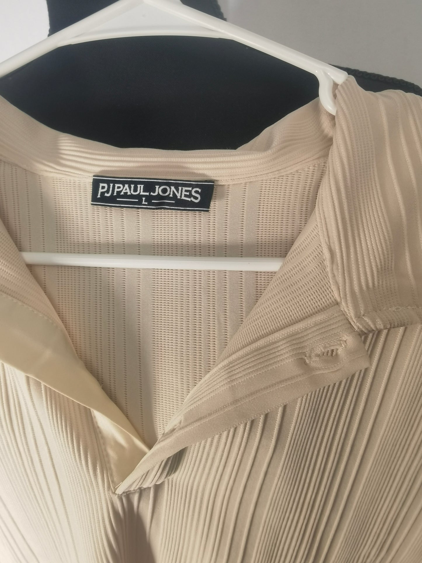 PJ PAUL JONES Mens Polo Shirts Textured Knit V-Neck Summer Shirts size L