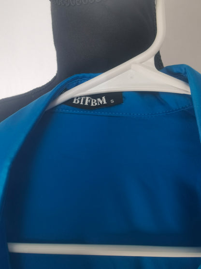 BTFBM 2025 Women Button Down Ruched Shirt Dresses Short Sleeve Lapel V Neck Elegant Party Spring Summer Maxi Satin Dress Size S