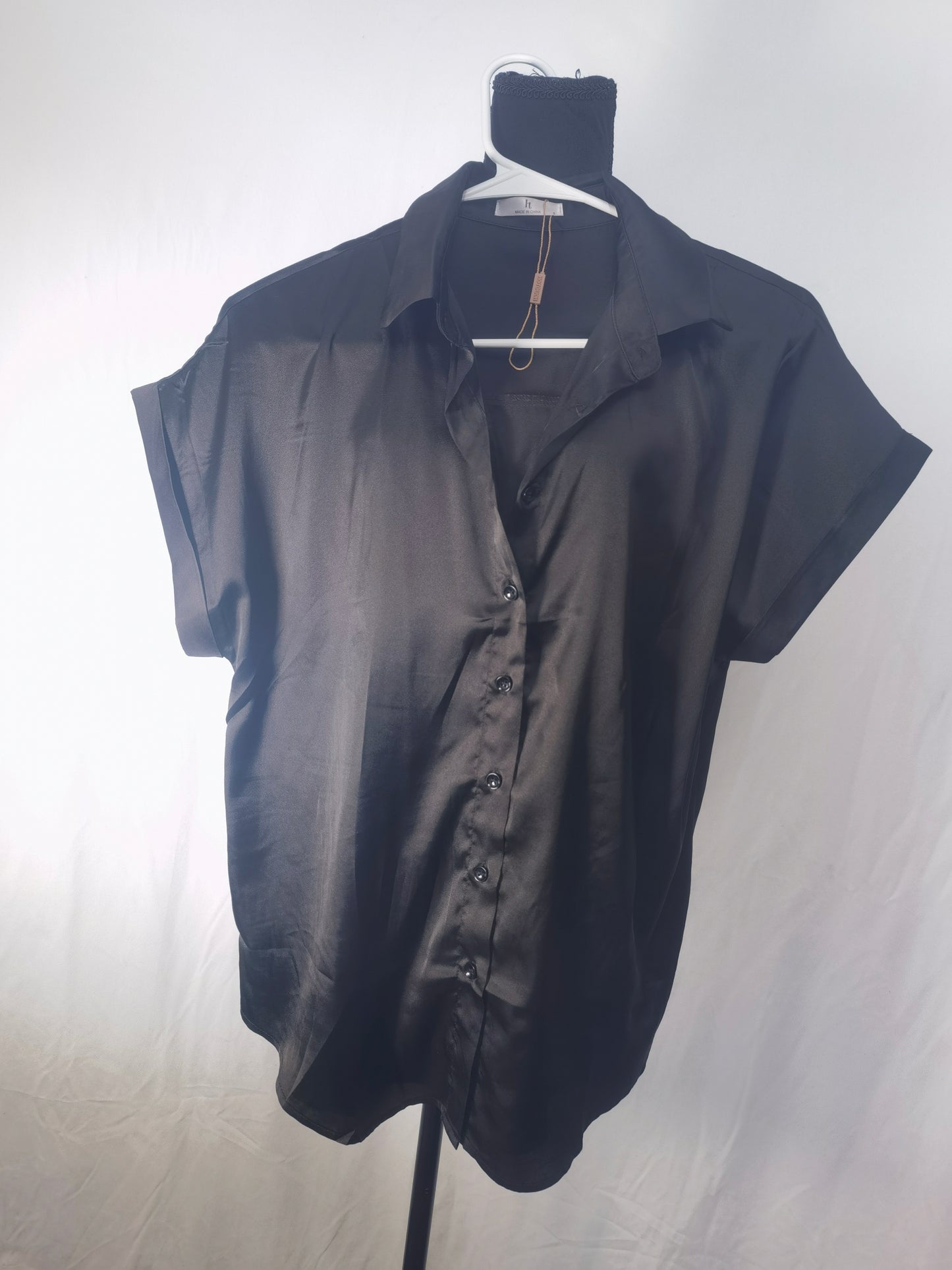 Womens Short Sleeve T Shirts Fashion V Neck Loose Tops Solid Casual Silk Blouses Size S