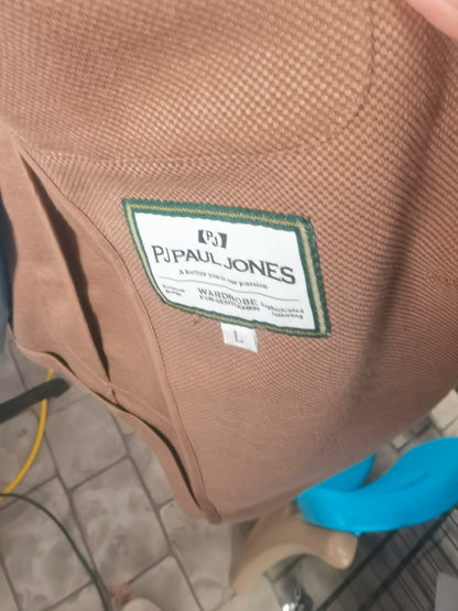 PJ PAUL JONES Mens Casual Blazers Lightweight Cotton-Linen Sport Coat 2 Button Unlined Suit JacketSize L