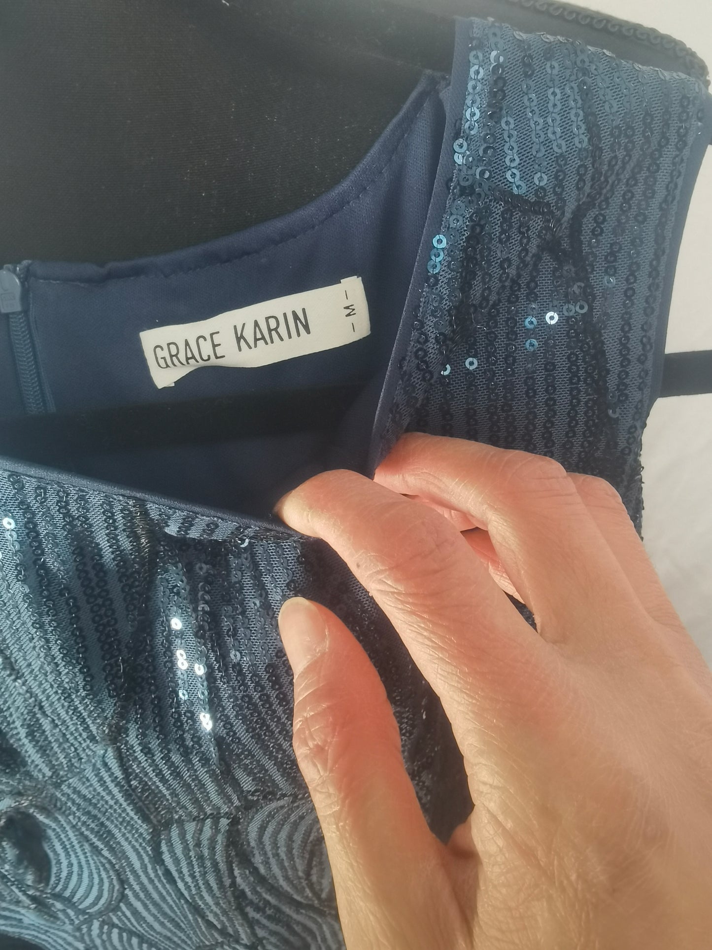 GRACE KARIN Women's Sequin Dress Wedding Guest Dresses Mother of The Bride Dresses Formal Dress Two Piece Dress Knee Length Size M