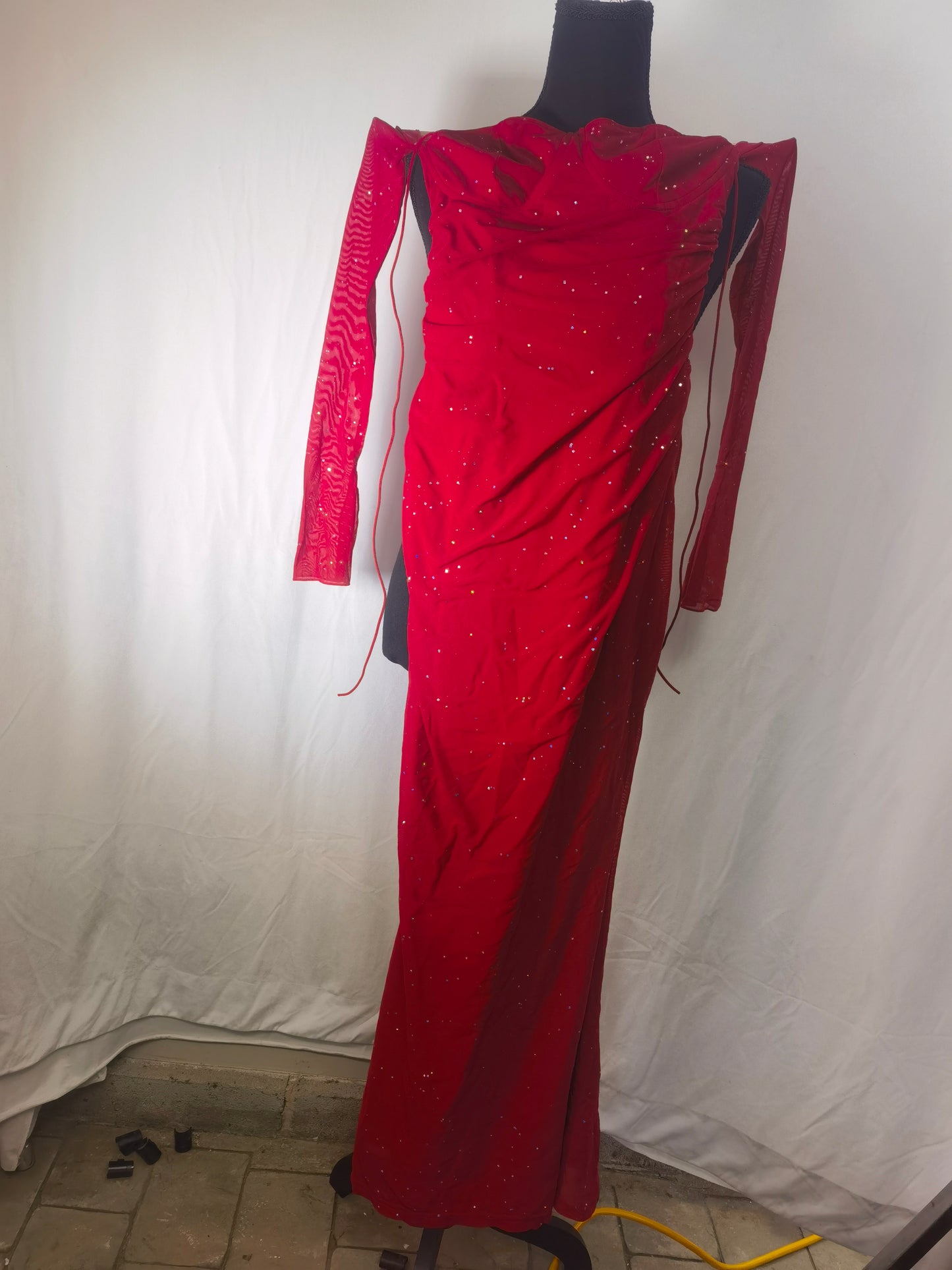 Muineobuka Women V Neck Velvet Maxi Dress Long Sleeve Cocktail Dress Ruched Velvet Bodycon Dress Party Long Dress Size XS