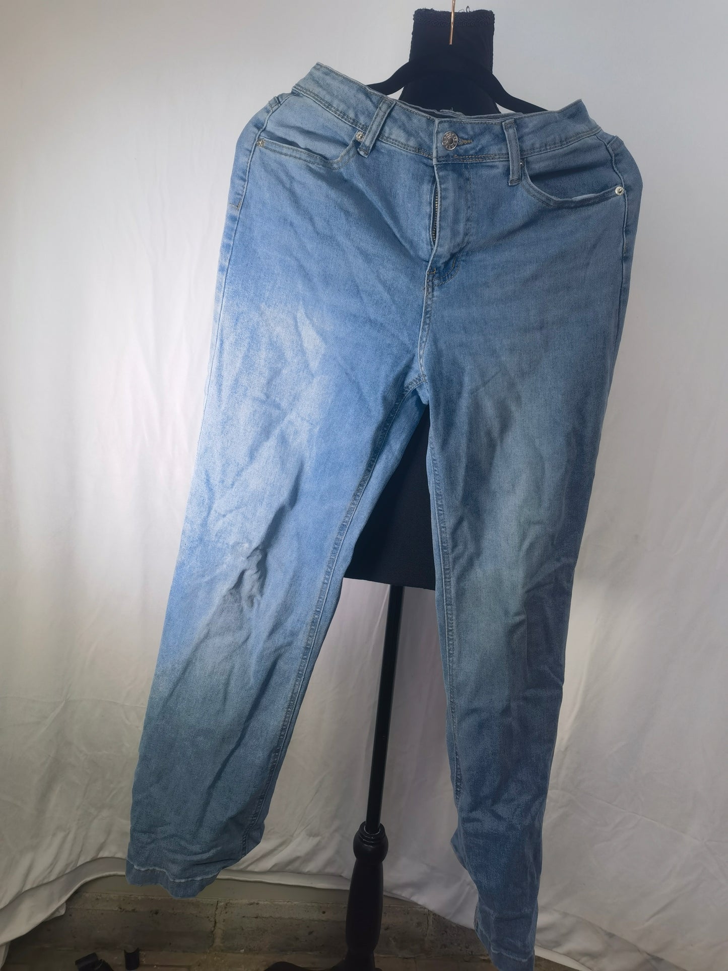 Women's Plus Size Jeans Plus High Waist Skinny Jeans Color : Light Wash Size S