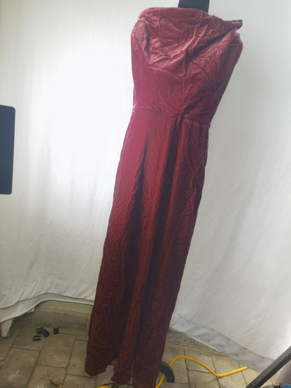 OPEN BACK VELVET DRESS Size XS