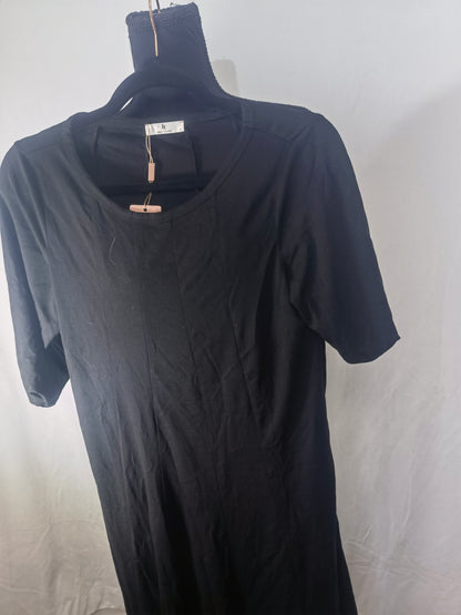 Brave Soul otto midi t-shirt dress with slit in black Size M