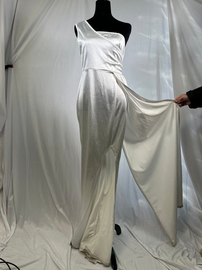 Women's One Shoulder Sleeveless Maxi Dress Sexy Side Split Evening Dress Flowy Swing Long Dress Formal Party Gowns  Size S