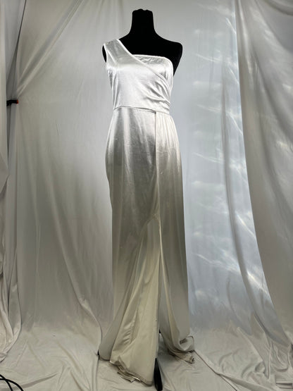 Women's One Shoulder Sleeveless Maxi Dress Sexy Side Split Evening Dress Flowy Swing Long Dress Formal Party Gowns  Size S