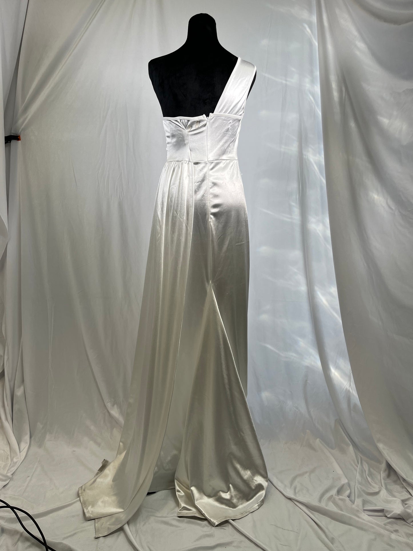 Women's One Shoulder Sleeveless Maxi Dress Sexy Side Split Evening Dress Flowy Swing Long Dress Formal Party Gowns  Size S