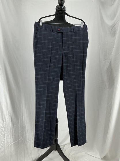 Men’s Navy Checkered Two-Piece Suit – Size 42