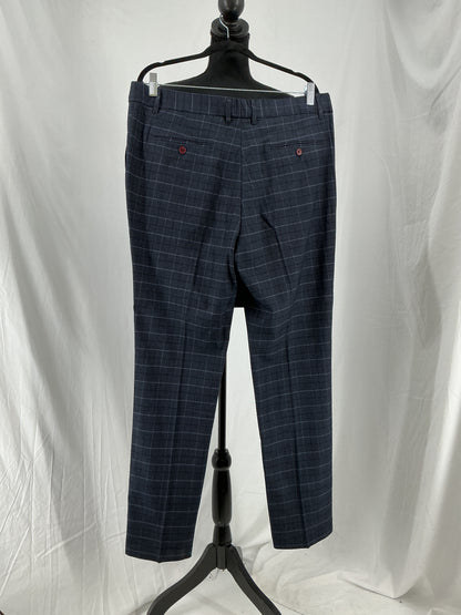 Men’s Navy Checkered Two-Piece Suit – Size 42