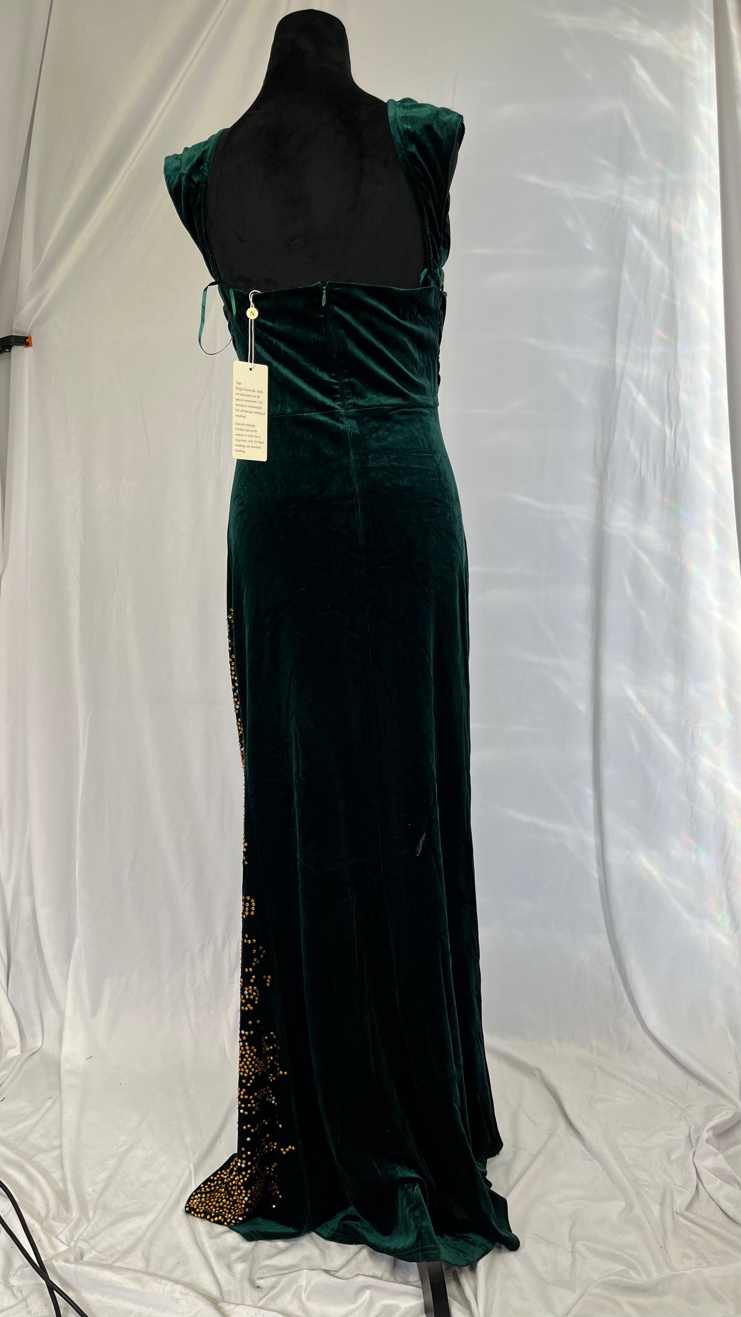 Green Off Shoulder Maxi Dress for Women Elegant Long Evening Gown with Ruched Bodycon Formal Wedding Guest Party size L