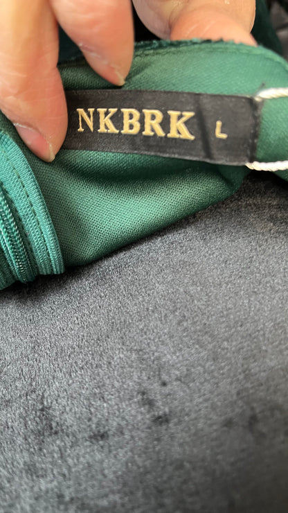 Green Off Shoulder Maxi Dress for Women Elegant Long Evening Gown with Ruched Bodycon Formal Wedding Guest Party size L