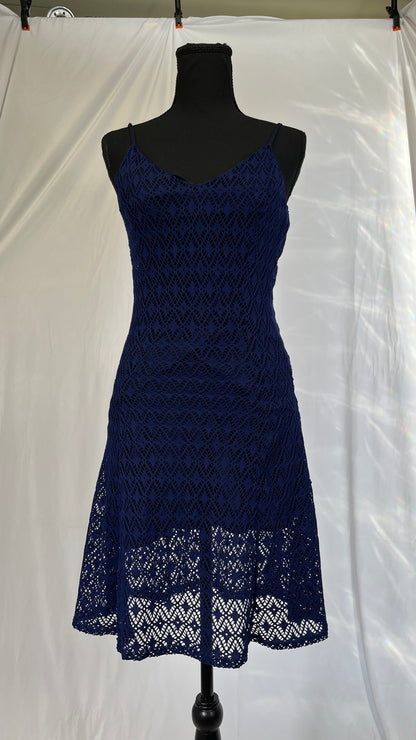 Women's Knee Length Zip Closure Lace Dress Summer Sexy Retro Party A-Line Dress size M Length Party Wedding Gue